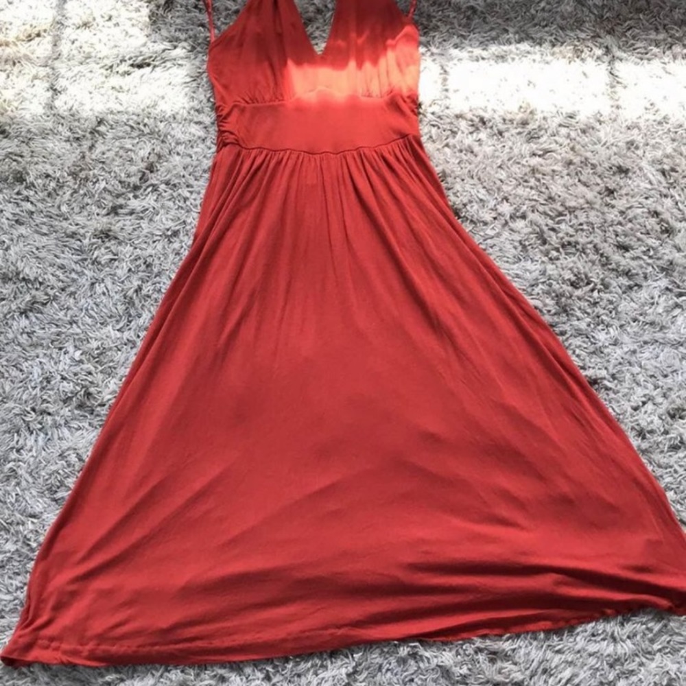 Banana Republic women size small burnt orange halter dress